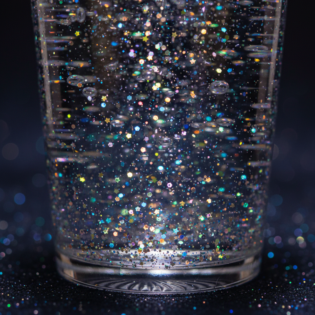 24oz Acrylic Snow Globe Tumbler glitter swirl close-up - Elevated Wings