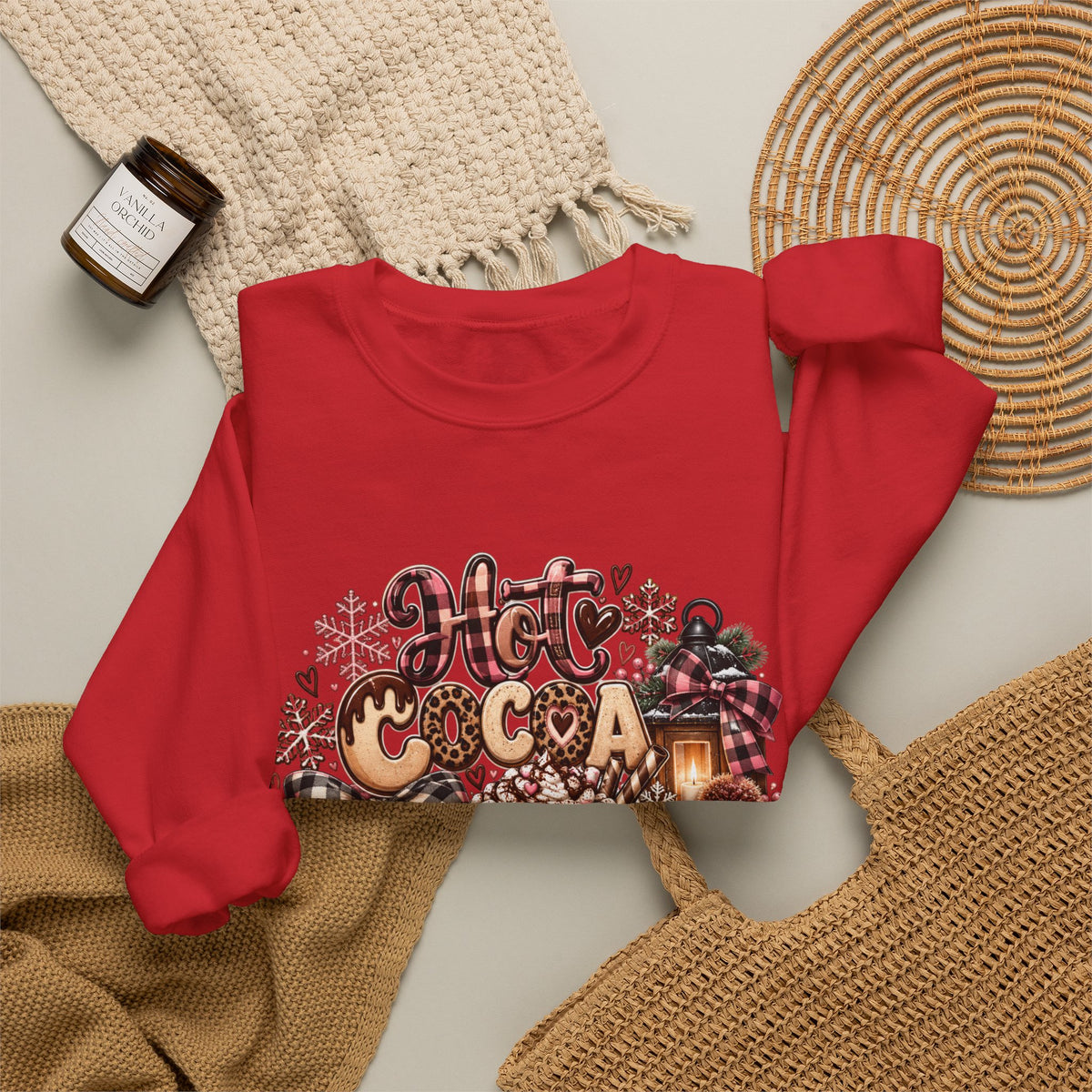 Hot Cocoa Season Sweatshirt — Cozy Winter Hot Cocoa Graphic Crewneck