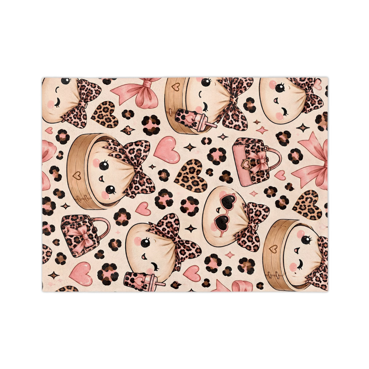 Cute Leopard Dumpling Plush Blanket — Velveteen Microfiber Cozy Throw for Girls