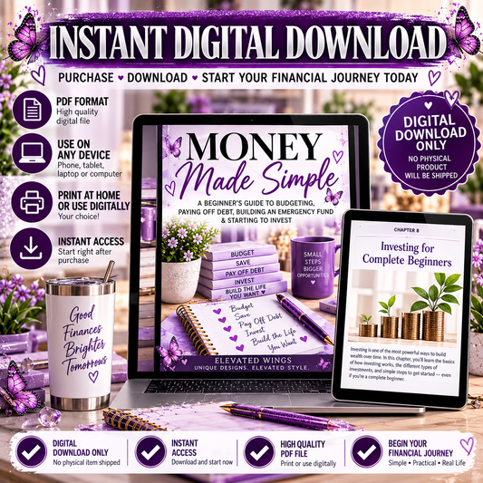 Personal Finance for Beginners Ebook | Budget Planner, Debt Payoff, Emergency Fund & Investing Guide