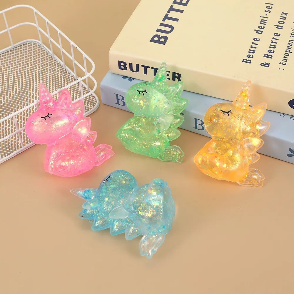 Maltose Glitter Squishy Sticky Putty Fidget Toy, Slow Rising Turtle Sea Star Fidget Slug Stress Reliever