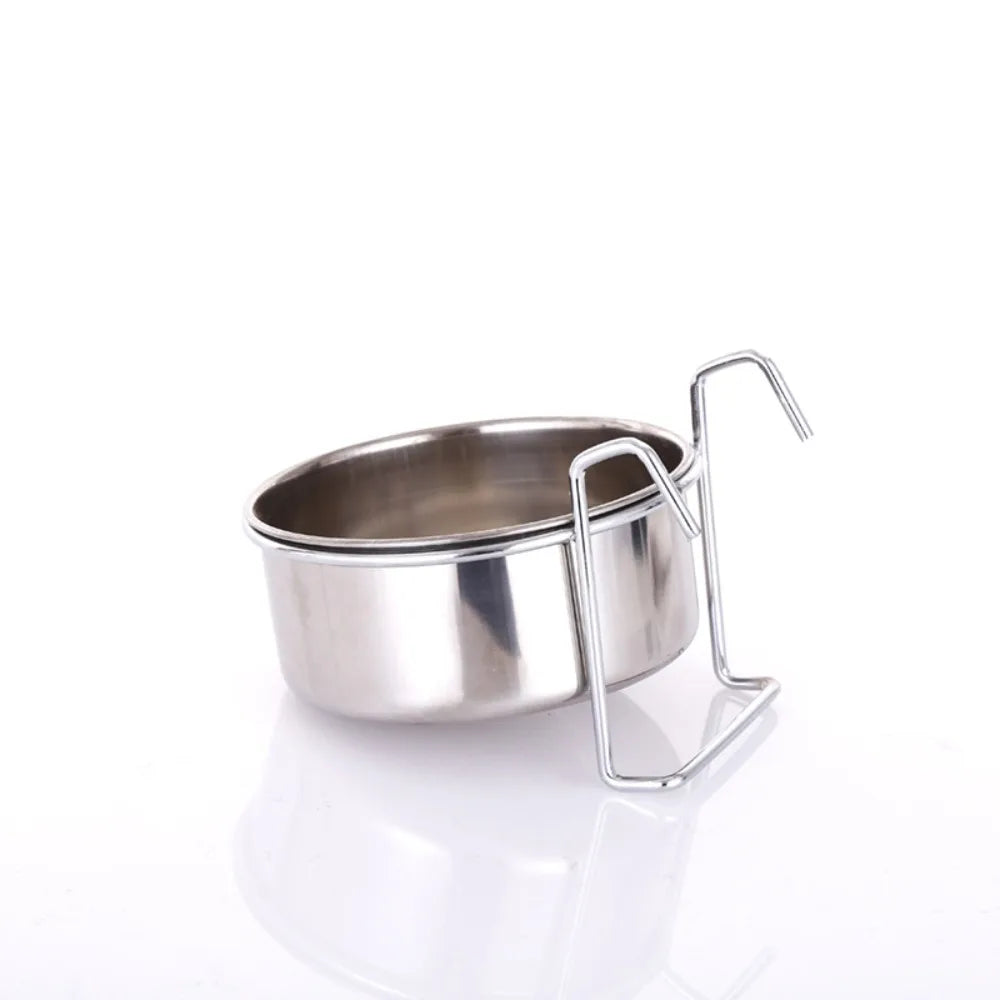 Protable Hanger Cage Cup Puppy Cat Hanging Feeder Dish Pet Feeding Tools Travel Food Water Bowls Stationary Dog Bowl