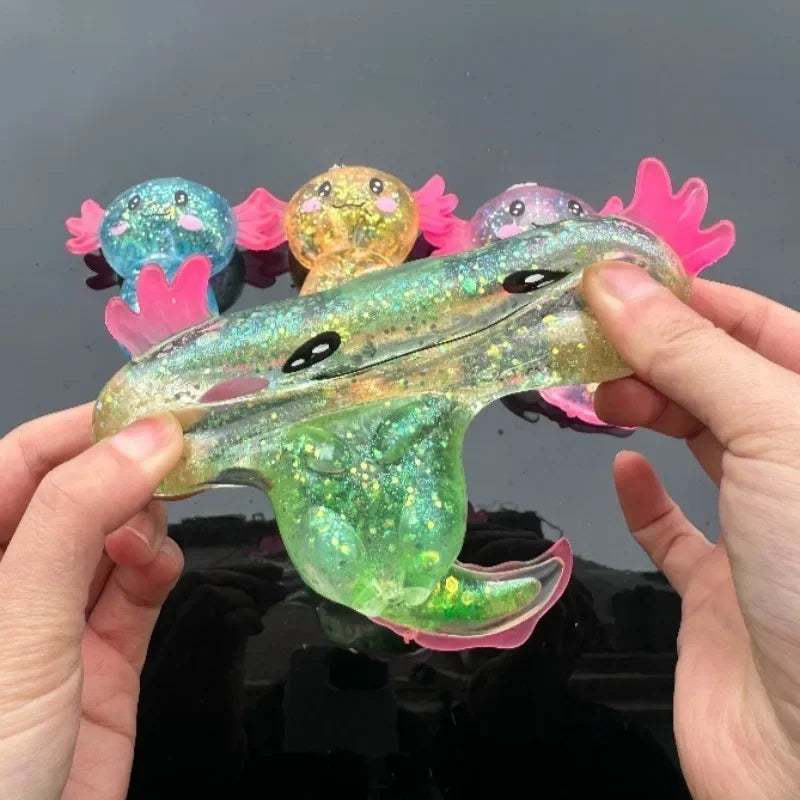 New Colorful Salamander Maltose Fidgets Toys Squishy Malt Sugar Stretchy Axolotl Fun Squeeze Birthday Supplies Anti-Anxiety Gift