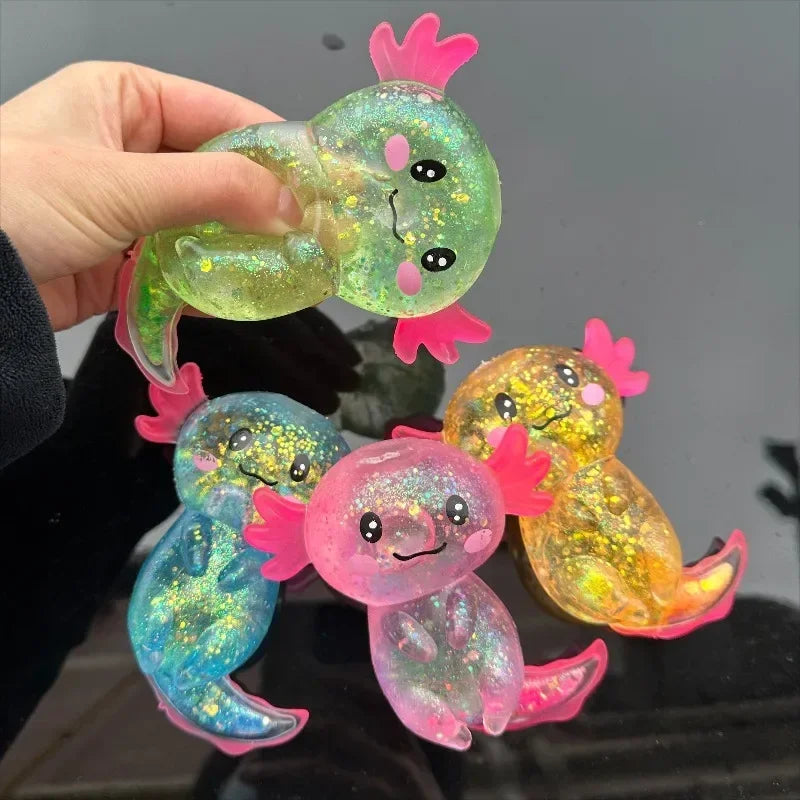 New Colorful Salamander Maltose Fidgets Toys Squishy Malt Sugar Stretchy Axolotl Fun Squeeze Birthday Supplies Anti-Anxiety Gift