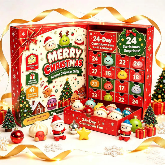 24‑Day Christmas Dumpling Squishy Advent Calendar 2026,Fidget Sensory Countdown Calendar,Surprise Squishies,Stress Relief Fidget