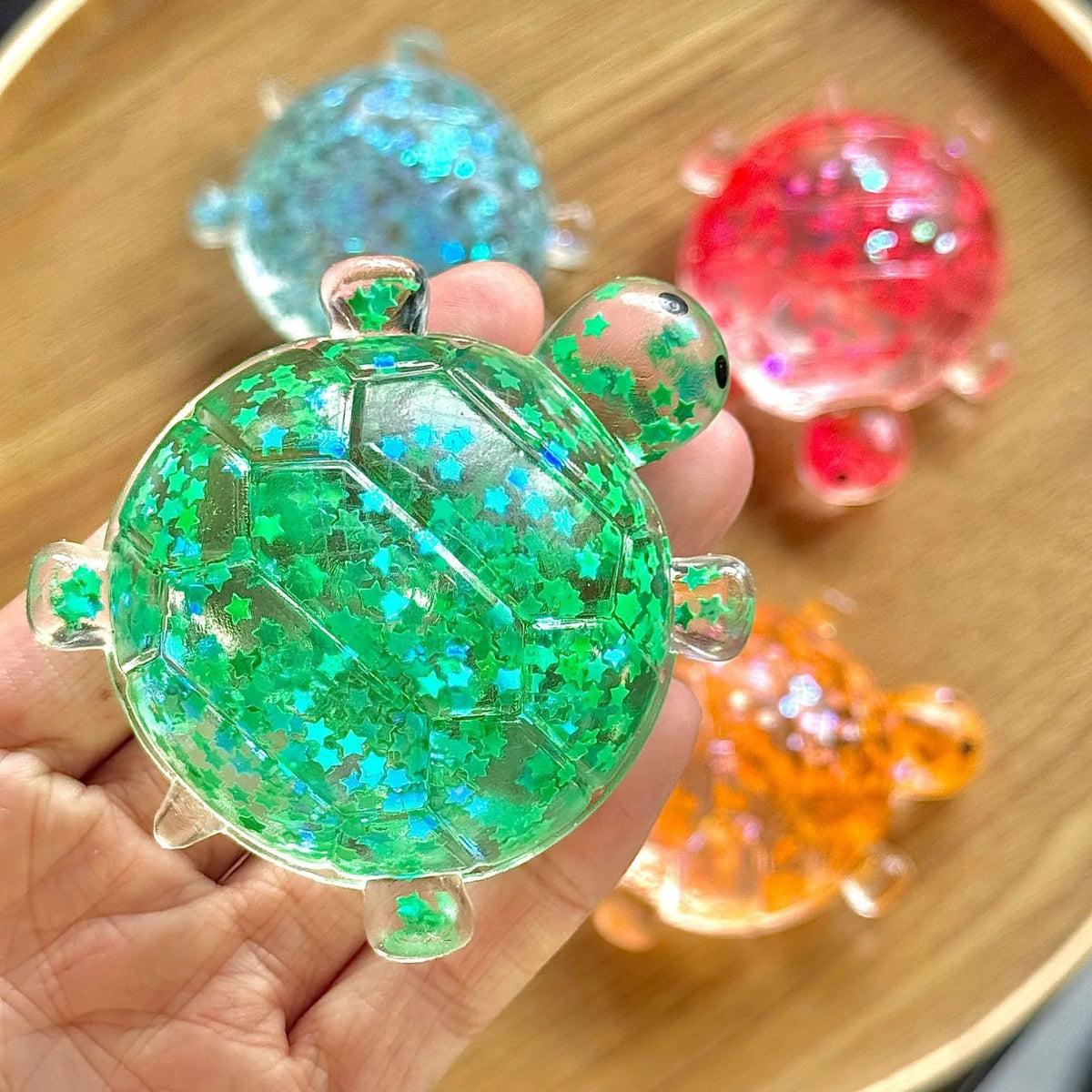 Maltose Glitter Squishy Sticky Putty Fidget Toy, Slow Rising Turtle Sea Star Fidget Slug Stress Reliever