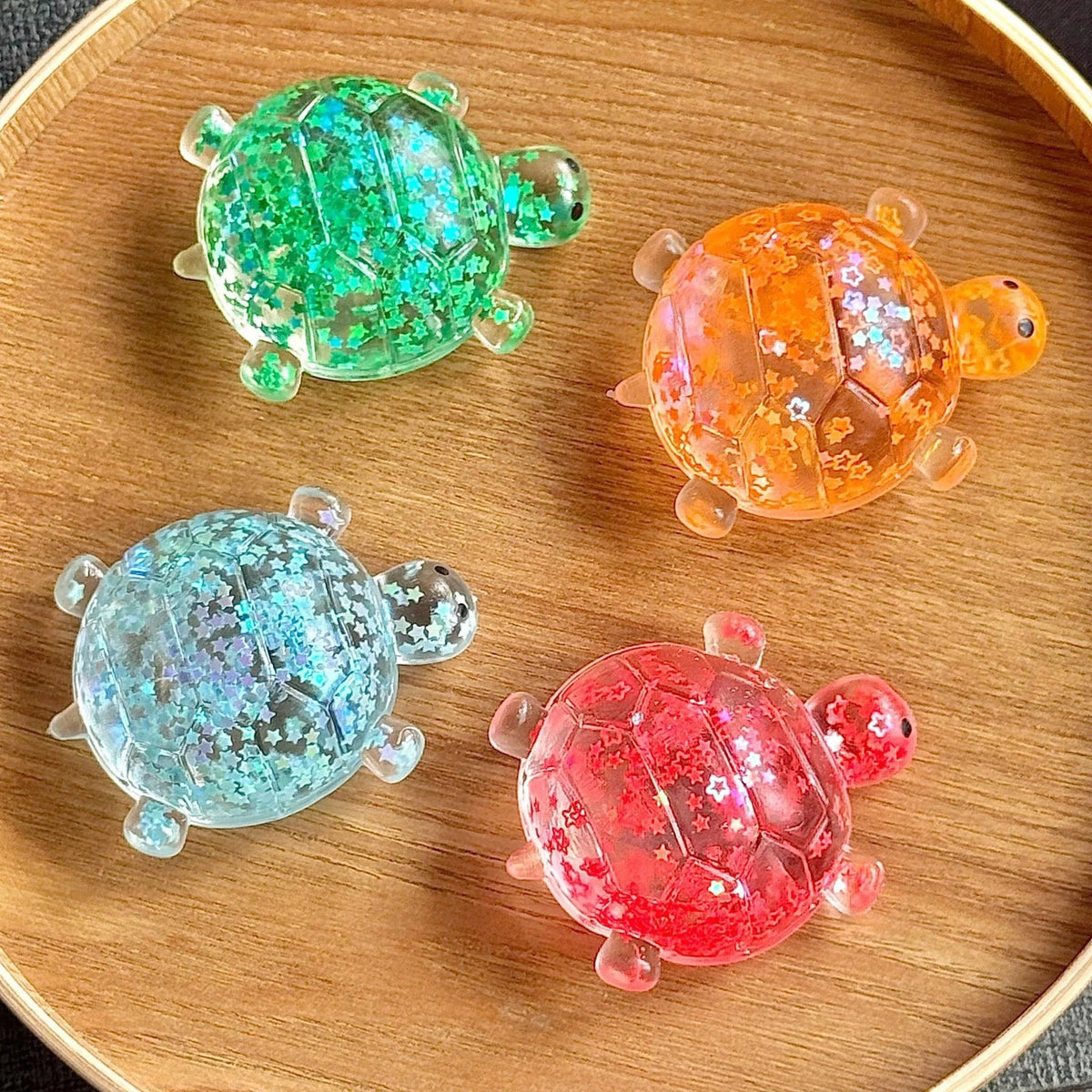 Maltose Glitter Squishy Sticky Putty Fidget Toy, Slow Rising Turtle Sea Star Fidget Slug Stress Reliever