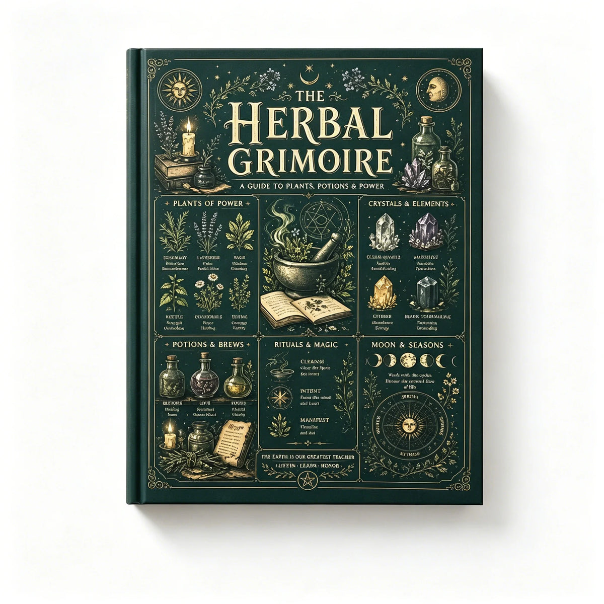 The Herbal Grimoire Guide to Plants Potions Power Natural Witchcraft Book for Beginners Herbalism Magic Rituals A5 Field Guide