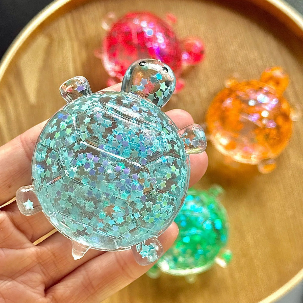 Maltose Glitter Squishy Sticky Putty Fidget Toy, Slow Rising Turtle Sea Star Fidget Slug Stress Reliever
