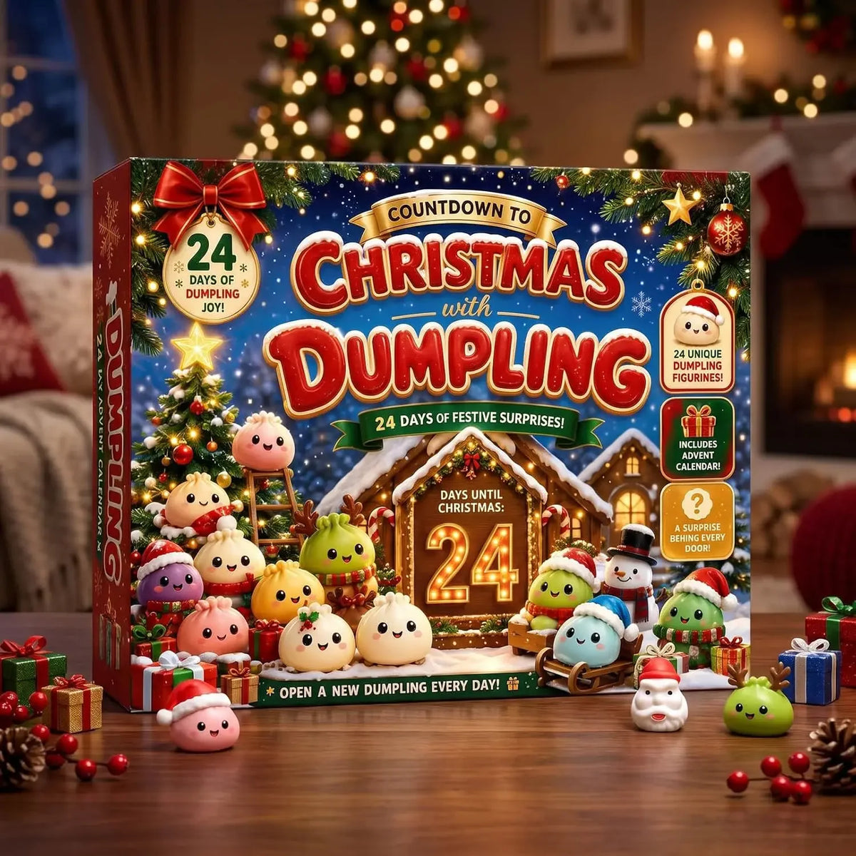 24‑Day Christmas Dumpling Squishy Advent Calendar 2026,Fidget Sensory Countdown Calendar,Surprise Squishies,Stress Relief Fidget