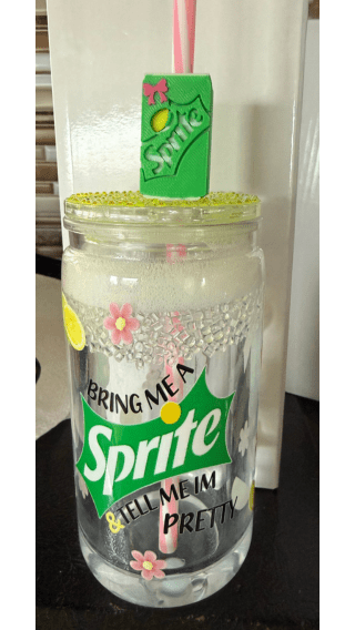 Acrylic Soda Cup with Straw Topper - Elevated Wings
